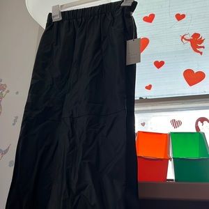 Black faux leather A line skirt